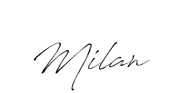 It looks lik you need a new signature style for name Milan . Design unique handwritten (Antro_Vectra) signature with our free signature maker in just a few clicks. Milan  signature style 6 images and pictures png