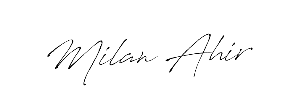 Use a signature maker to create a handwritten signature online. With this signature software, you can design (Antro_Vectra) your own signature for name Milan Ahir. Milan Ahir signature style 6 images and pictures png