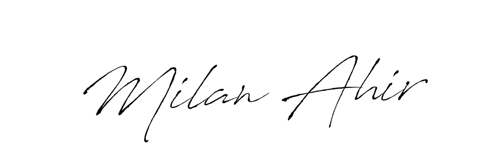 Create a beautiful signature design for name Milan Ahir. With this signature (Antro_Vectra) fonts, you can make a handwritten signature for free. Milan Ahir signature style 6 images and pictures png