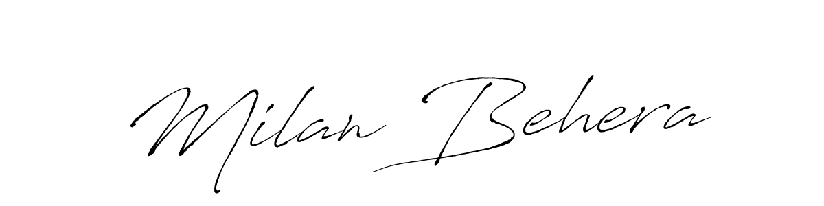 Milan Behera stylish signature style. Best Handwritten Sign (Antro_Vectra) for my name. Handwritten Signature Collection Ideas for my name Milan Behera. Milan Behera signature style 6 images and pictures png