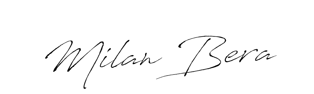 Use a signature maker to create a handwritten signature online. With this signature software, you can design (Antro_Vectra) your own signature for name Milan Bera. Milan Bera signature style 6 images and pictures png