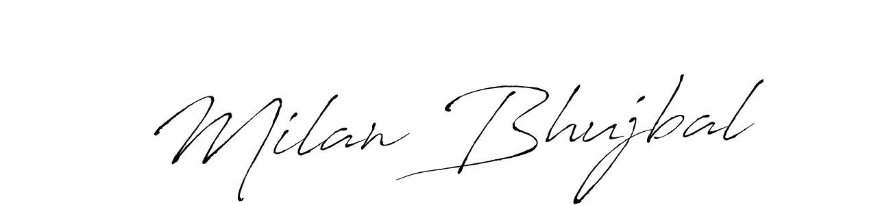 The best way (Antro_Vectra) to make a short signature is to pick only two or three words in your name. The name Milan Bhujbal include a total of six letters. For converting this name. Milan Bhujbal signature style 6 images and pictures png