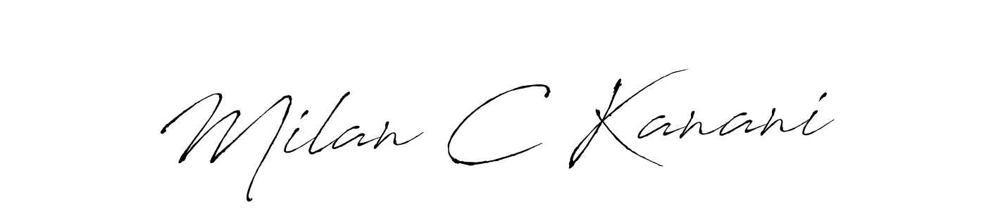 Antro_Vectra is a professional signature style that is perfect for those who want to add a touch of class to their signature. It is also a great choice for those who want to make their signature more unique. Get Milan C Kanani name to fancy signature for free. Milan C Kanani signature style 6 images and pictures png