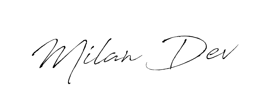 Make a beautiful signature design for name Milan Dev. With this signature (Antro_Vectra) style, you can create a handwritten signature for free. Milan Dev signature style 6 images and pictures png