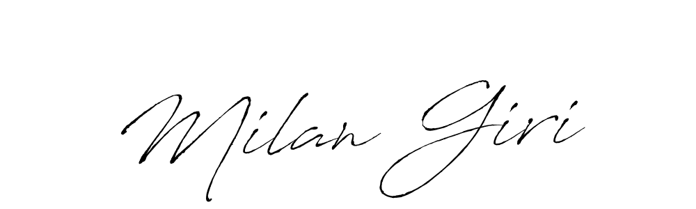 Make a beautiful signature design for name Milan Giri. With this signature (Antro_Vectra) style, you can create a handwritten signature for free. Milan Giri signature style 6 images and pictures png