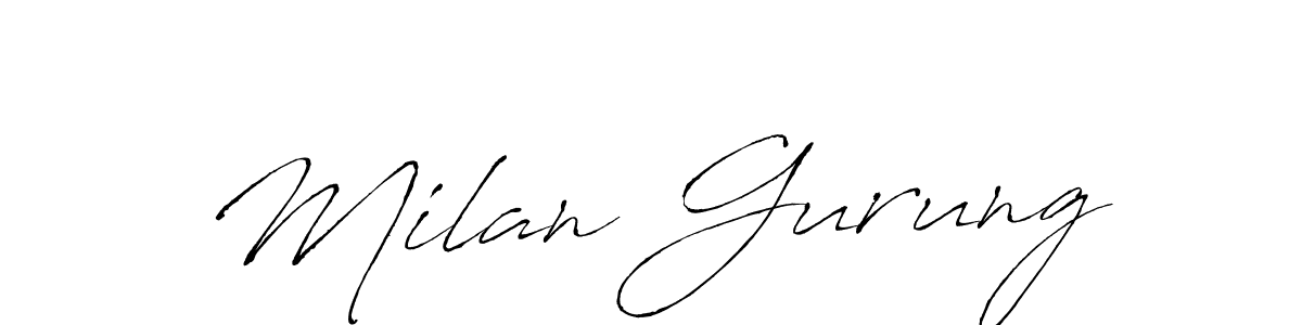 Also we have Milan Gurung name is the best signature style. Create professional handwritten signature collection using Antro_Vectra autograph style. Milan Gurung signature style 6 images and pictures png