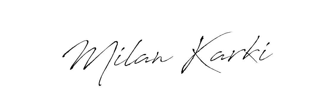 Use a signature maker to create a handwritten signature online. With this signature software, you can design (Antro_Vectra) your own signature for name Milan Karki. Milan Karki signature style 6 images and pictures png