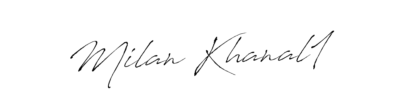 Make a beautiful signature design for name Milan Khanal1. With this signature (Antro_Vectra) style, you can create a handwritten signature for free. Milan Khanal1 signature style 6 images and pictures png