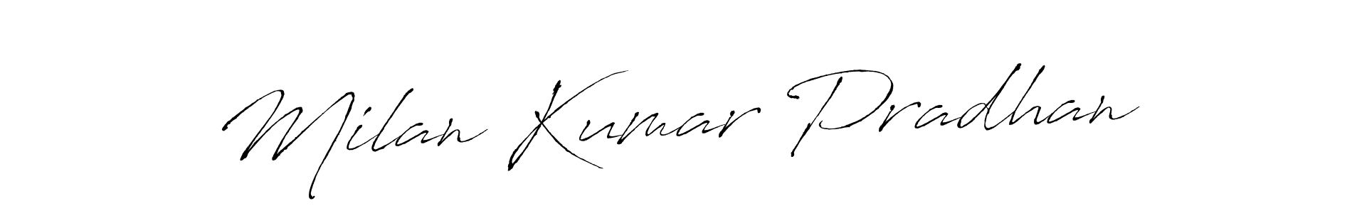 Design your own signature with our free online signature maker. With this signature software, you can create a handwritten (Antro_Vectra) signature for name Milan Kumar Pradhan. Milan Kumar Pradhan signature style 6 images and pictures png