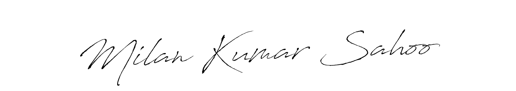 Create a beautiful signature design for name Milan Kumar Sahoo. With this signature (Antro_Vectra) fonts, you can make a handwritten signature for free. Milan Kumar Sahoo signature style 6 images and pictures png