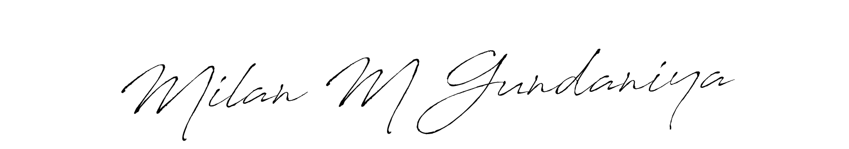 You should practise on your own different ways (Antro_Vectra) to write your name (Milan M Gundaniya) in signature. don't let someone else do it for you. Milan M Gundaniya signature style 6 images and pictures png