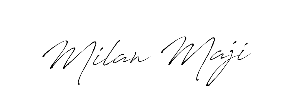 Use a signature maker to create a handwritten signature online. With this signature software, you can design (Antro_Vectra) your own signature for name Milan Maji. Milan Maji signature style 6 images and pictures png