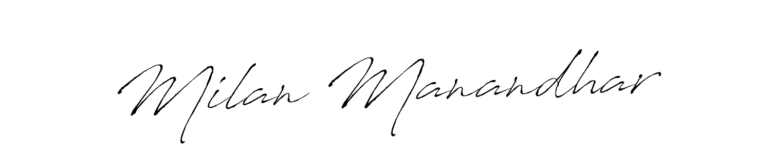 Design your own signature with our free online signature maker. With this signature software, you can create a handwritten (Antro_Vectra) signature for name Milan Manandhar. Milan Manandhar signature style 6 images and pictures png