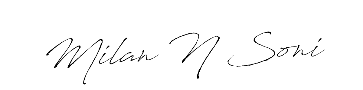 You should practise on your own different ways (Antro_Vectra) to write your name (Milan N Soni) in signature. don't let someone else do it for you. Milan N Soni signature style 6 images and pictures png