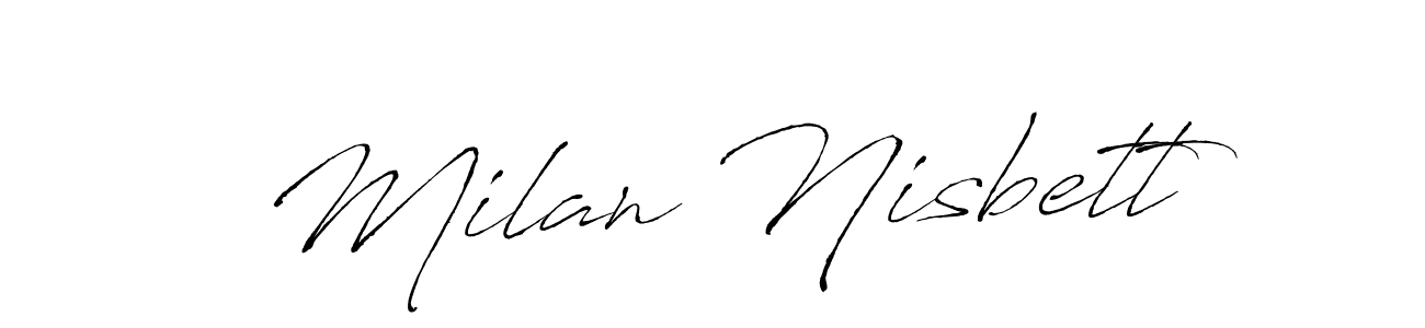Milan Nisbett stylish signature style. Best Handwritten Sign (Antro_Vectra) for my name. Handwritten Signature Collection Ideas for my name Milan Nisbett. Milan Nisbett signature style 6 images and pictures png