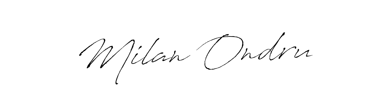 How to make Milan Ondruš signature? Antro_Vectra is a professional autograph style. Create handwritten signature for Milan Ondruš name. Milan Ondruš signature style 6 images and pictures png