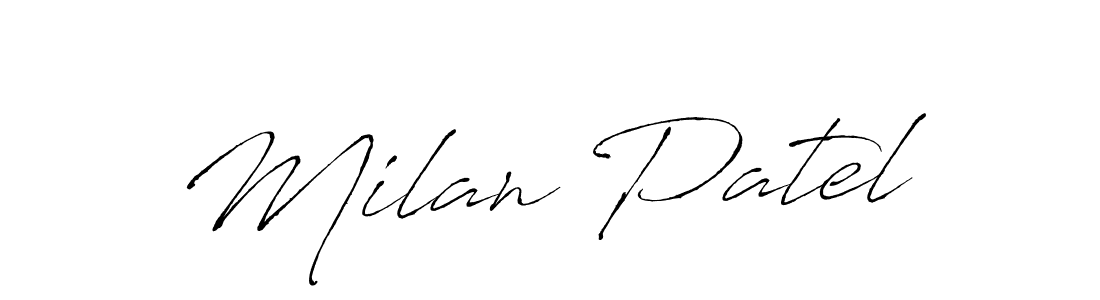 Make a beautiful signature design for name Milan Patel. With this signature (Antro_Vectra) style, you can create a handwritten signature for free. Milan Patel signature style 6 images and pictures png