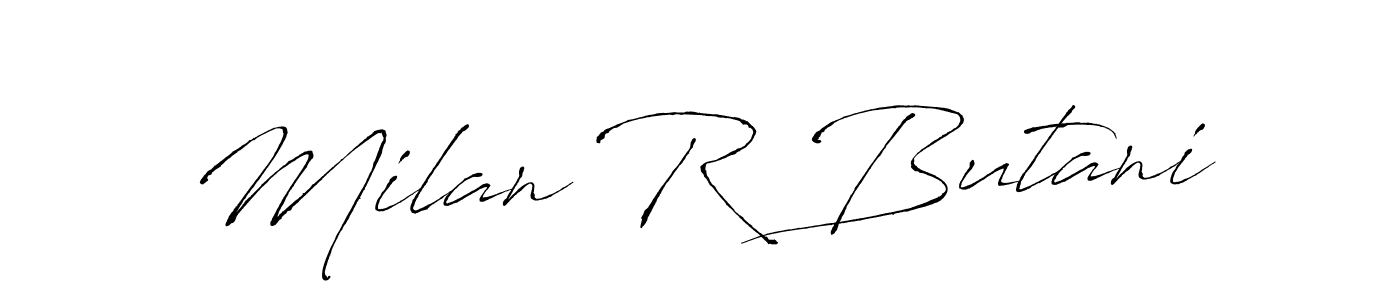 if you are searching for the best signature style for your name Milan R Butani. so please give up your signature search. here we have designed multiple signature styles  using Antro_Vectra. Milan R Butani signature style 6 images and pictures png