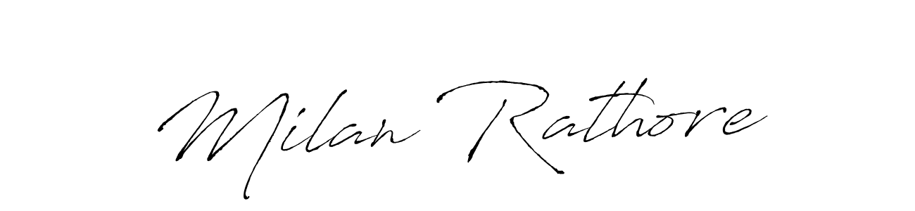 Milan Rathore stylish signature style. Best Handwritten Sign (Antro_Vectra) for my name. Handwritten Signature Collection Ideas for my name Milan Rathore. Milan Rathore signature style 6 images and pictures png