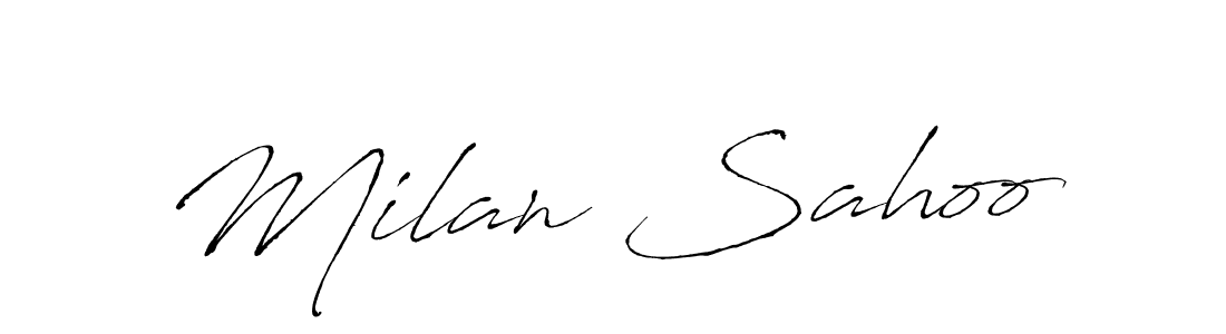 Milan Sahoo stylish signature style. Best Handwritten Sign (Antro_Vectra) for my name. Handwritten Signature Collection Ideas for my name Milan Sahoo. Milan Sahoo signature style 6 images and pictures png