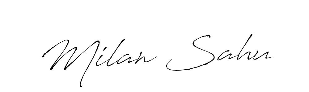 Also You can easily find your signature by using the search form. We will create Milan Sahu name handwritten signature images for you free of cost using Antro_Vectra sign style. Milan Sahu signature style 6 images and pictures png