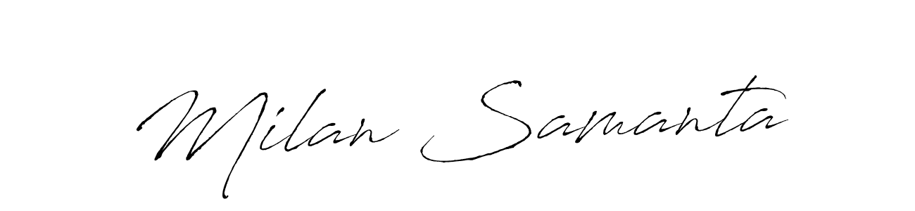 How to make Milan Samanta name signature. Use Antro_Vectra style for creating short signs online. This is the latest handwritten sign. Milan Samanta signature style 6 images and pictures png