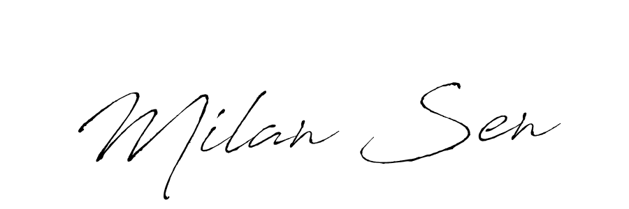 Milan Sen stylish signature style. Best Handwritten Sign (Antro_Vectra) for my name. Handwritten Signature Collection Ideas for my name Milan Sen. Milan Sen signature style 6 images and pictures png