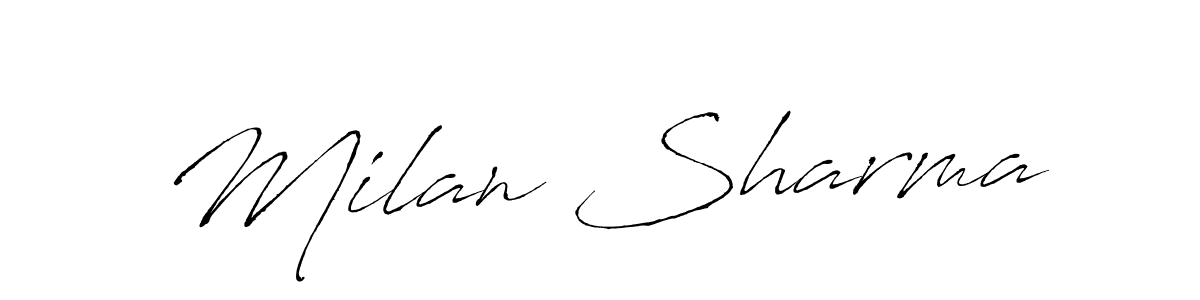 How to make Milan Sharma name signature. Use Antro_Vectra style for creating short signs online. This is the latest handwritten sign. Milan Sharma signature style 6 images and pictures png