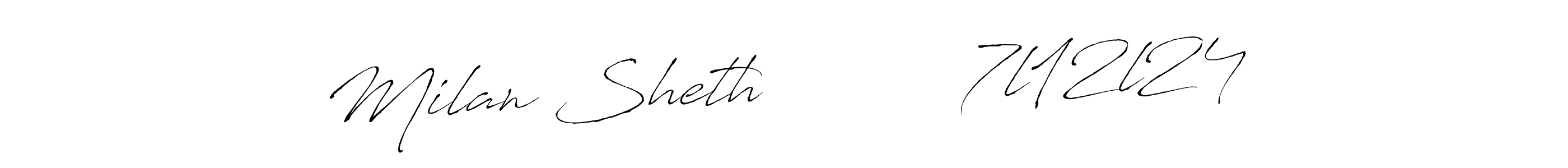 Make a beautiful signature design for name Milan Sheth          7l12l24. Use this online signature maker to create a handwritten signature for free. Milan Sheth          7l12l24 signature style 6 images and pictures png