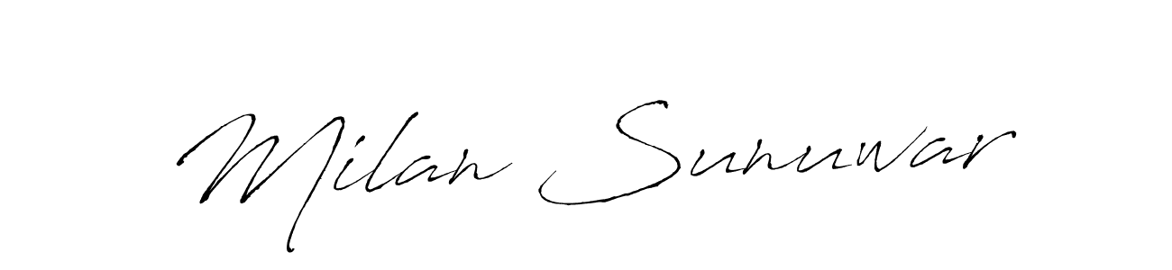 Milan Sunuwar stylish signature style. Best Handwritten Sign (Antro_Vectra) for my name. Handwritten Signature Collection Ideas for my name Milan Sunuwar. Milan Sunuwar signature style 6 images and pictures png