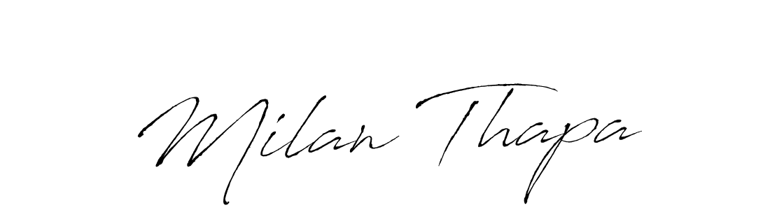 The best way (Antro_Vectra) to make a short signature is to pick only two or three words in your name. The name Milan Thapa include a total of six letters. For converting this name. Milan Thapa signature style 6 images and pictures png