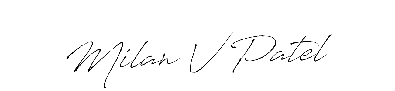 Similarly Antro_Vectra is the best handwritten signature design. Signature creator online .You can use it as an online autograph creator for name Milan V Patel. Milan V Patel signature style 6 images and pictures png