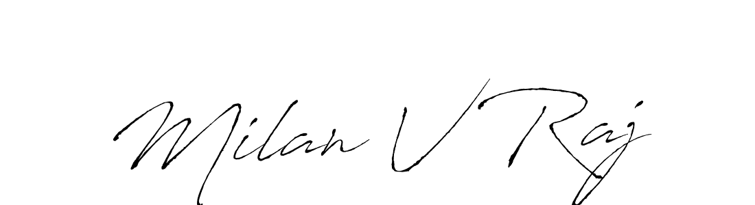 Design your own signature with our free online signature maker. With this signature software, you can create a handwritten (Antro_Vectra) signature for name Milan V Raj. Milan V Raj signature style 6 images and pictures png