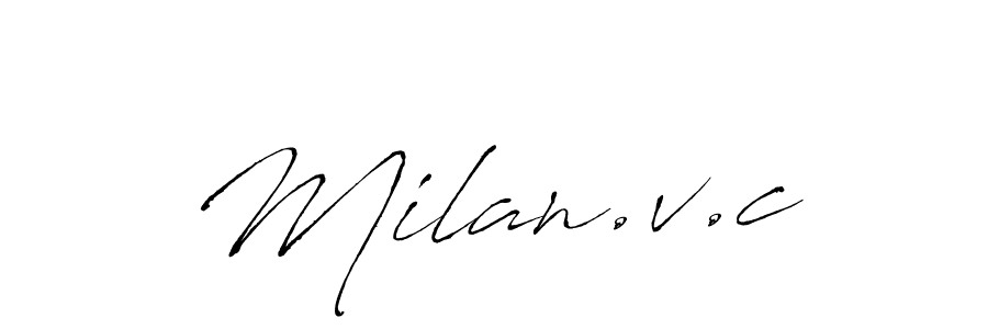 Make a beautiful signature design for name Milan.v.c. With this signature (Antro_Vectra) style, you can create a handwritten signature for free. Milan.v.c signature style 6 images and pictures png