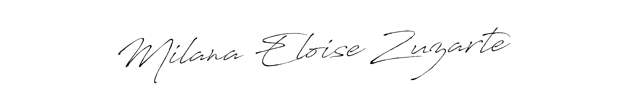 Design your own signature with our free online signature maker. With this signature software, you can create a handwritten (Antro_Vectra) signature for name Milana Eloise Zuzarte. Milana Eloise Zuzarte signature style 6 images and pictures png
