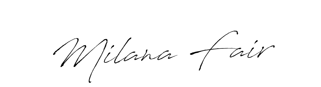 Use a signature maker to create a handwritten signature online. With this signature software, you can design (Antro_Vectra) your own signature for name Milana Fair. Milana Fair signature style 6 images and pictures png