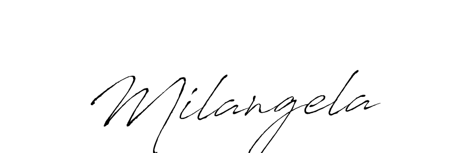 Milangela stylish signature style. Best Handwritten Sign (Antro_Vectra) for my name. Handwritten Signature Collection Ideas for my name Milangela. Milangela signature style 6 images and pictures png