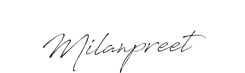 How to make Milanpreet signature? Antro_Vectra is a professional autograph style. Create handwritten signature for Milanpreet name. Milanpreet signature style 6 images and pictures png