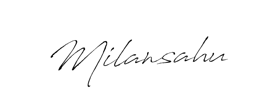 You should practise on your own different ways (Antro_Vectra) to write your name (Milansahu) in signature. don't let someone else do it for you. Milansahu signature style 6 images and pictures png