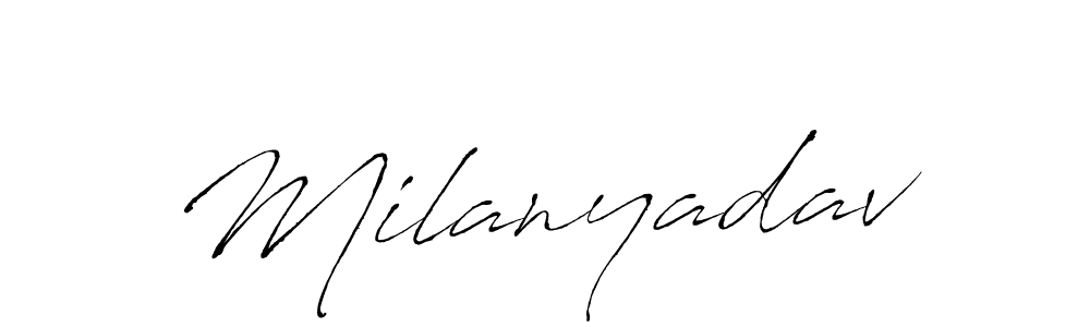 Antro_Vectra is a professional signature style that is perfect for those who want to add a touch of class to their signature. It is also a great choice for those who want to make their signature more unique. Get Milanyadav name to fancy signature for free. Milanyadav signature style 6 images and pictures png