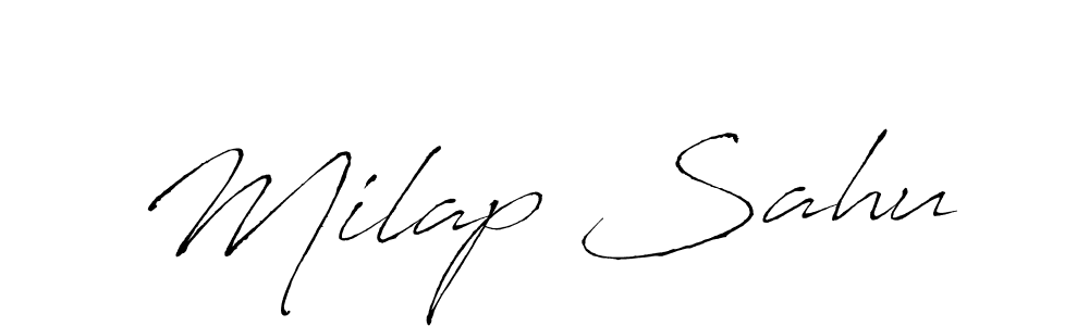 Milap Sahu stylish signature style. Best Handwritten Sign (Antro_Vectra) for my name. Handwritten Signature Collection Ideas for my name Milap Sahu. Milap Sahu signature style 6 images and pictures png