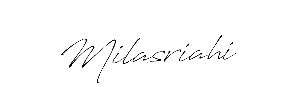Antro_Vectra is a professional signature style that is perfect for those who want to add a touch of class to their signature. It is also a great choice for those who want to make their signature more unique. Get Milasriahi name to fancy signature for free. Milasriahi signature style 6 images and pictures png