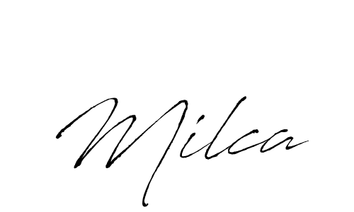 How to make Milca signature? Antro_Vectra is a professional autograph style. Create handwritten signature for Milca name. Milca signature style 6 images and pictures png