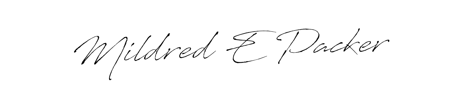 Create a beautiful signature design for name Mildred E Packer. With this signature (Antro_Vectra) fonts, you can make a handwritten signature for free. Mildred E Packer signature style 6 images and pictures png