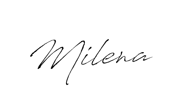 Create a beautiful signature design for name Milena. With this signature (Antro_Vectra) fonts, you can make a handwritten signature for free. Milena signature style 6 images and pictures png