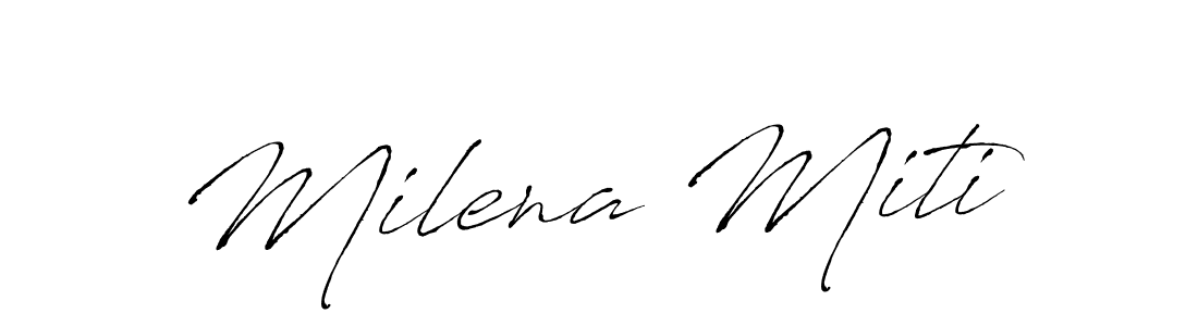 It looks lik you need a new signature style for name Milena Miti. Design unique handwritten (Antro_Vectra) signature with our free signature maker in just a few clicks. Milena Miti signature style 6 images and pictures png