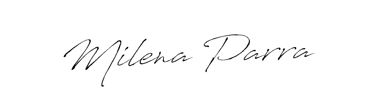 How to make Milena Parra name signature. Use Antro_Vectra style for creating short signs online. This is the latest handwritten sign. Milena Parra signature style 6 images and pictures png
