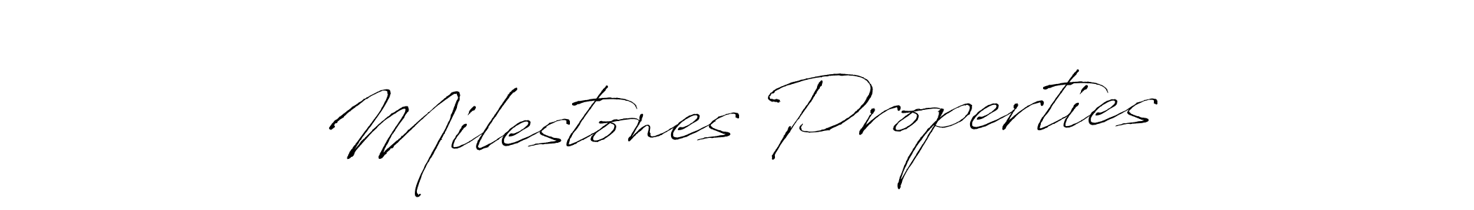 Milestones Properties stylish signature style. Best Handwritten Sign (Antro_Vectra) for my name. Handwritten Signature Collection Ideas for my name Milestones Properties. Milestones Properties signature style 6 images and pictures png