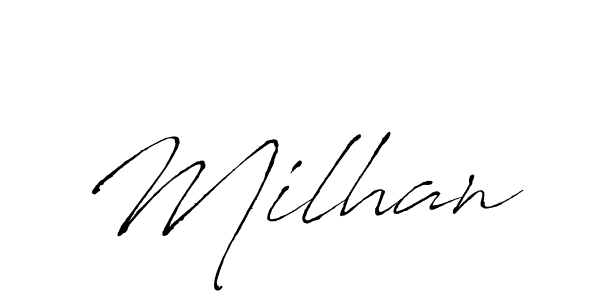 Also You can easily find your signature by using the search form. We will create Milhan name handwritten signature images for you free of cost using Antro_Vectra sign style. Milhan signature style 6 images and pictures png