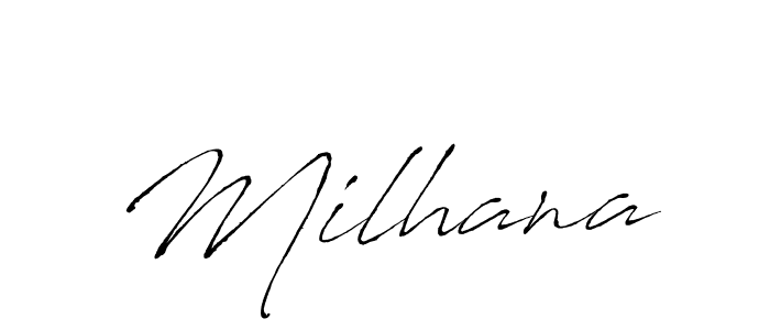 Similarly Antro_Vectra is the best handwritten signature design. Signature creator online .You can use it as an online autograph creator for name Milhana. Milhana signature style 6 images and pictures png